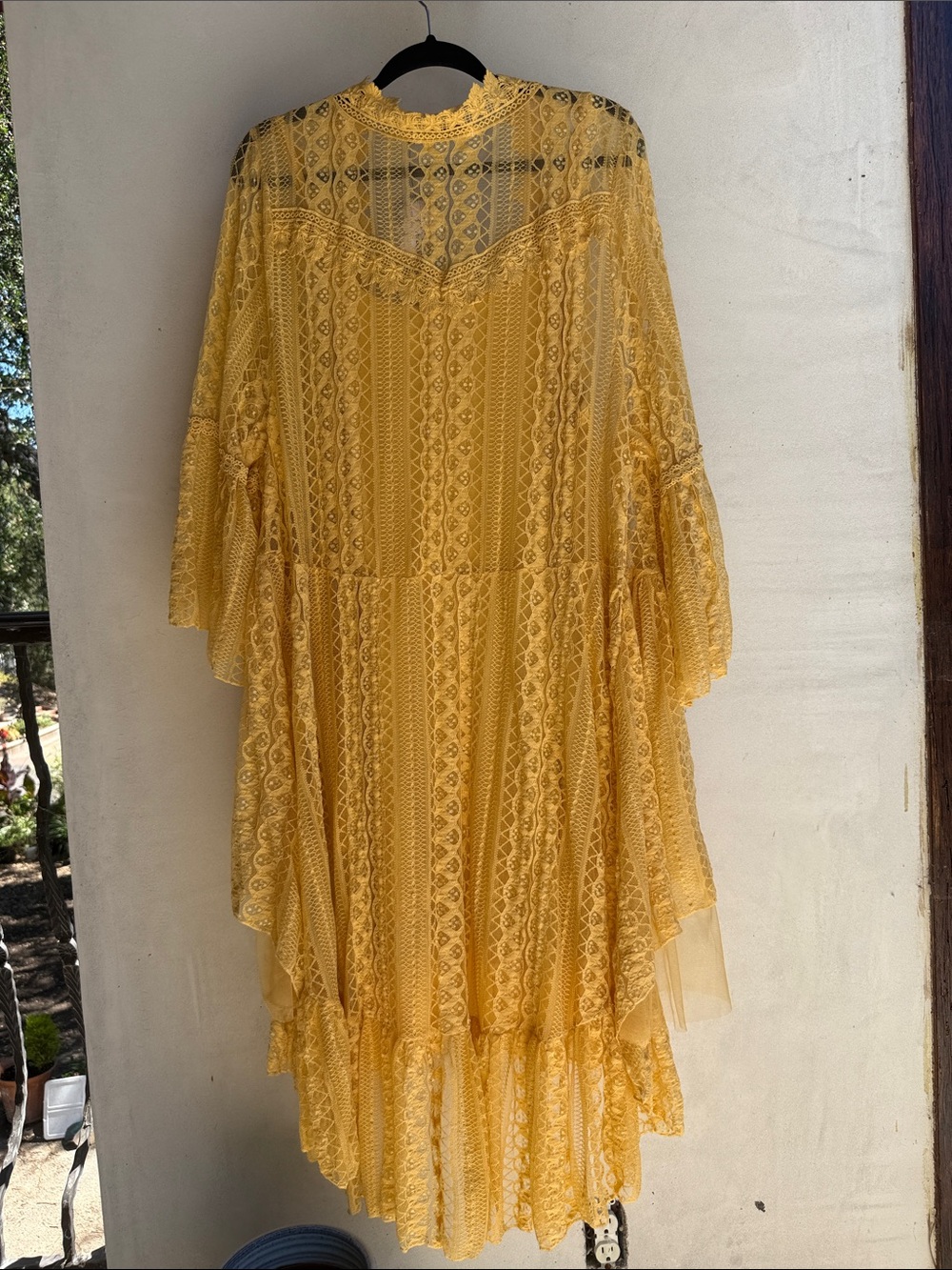 Origami Lace Kimono Dress SET Bell Sleeve Hi-Lo Duster long layers XL XXL 1X NEW - Picture 5 of 16